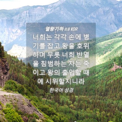 Picture 04 - 열왕기하 11:8 KOR - 너희는 각각 손에 병기를 잡고 왕을 - Bible Verse Picture