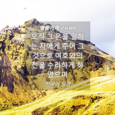 Picture 04 - 열왕기하 12:14 KOR - 오직 그 은을 일하는 자에게 주어 - Bible Verse Picture