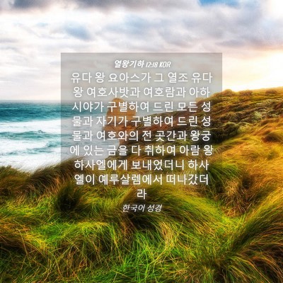 Picture 04 - 열왕기하 12:18 KOR - 유다 왕 요아스가 그 열조 유다 왕 - Bible Verse Picture