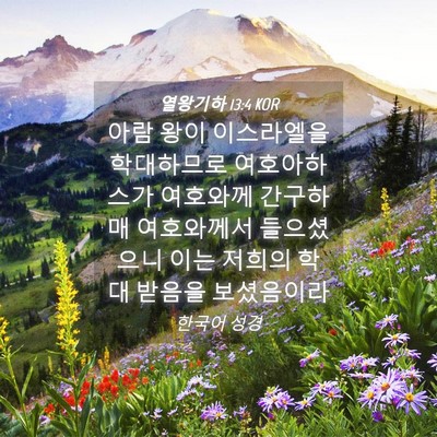 Picture 04 - 열왕기하 13:4 KOR - 아람 왕이 이스라엘을 학대하므로 - Bible Verse Picture