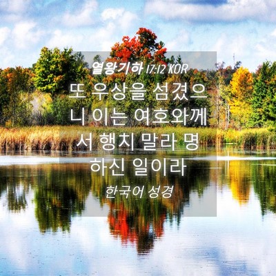 Picture 04 - 열왕기하 17:12 KOR - 또 우상을 섬겼으니 이는 여호와께서 - Bible Verse Picture