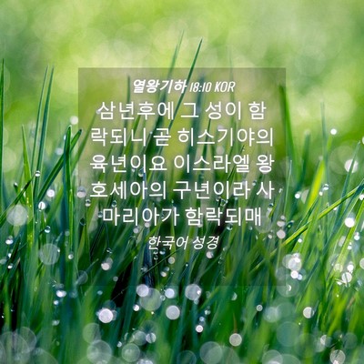 Picture 04 - 열왕기하 18:10 KOR - 삼년후에 그 성이 함락되니 곧 - Bible Verse Picture