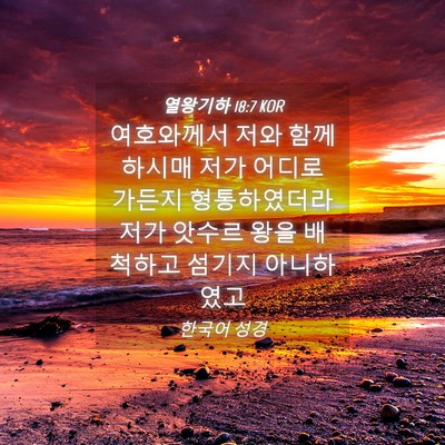 Picture 04 - 열왕기하 18:7 KOR - 여호와께서 저와 함께 하시매 저가 - Bible Verse Picture