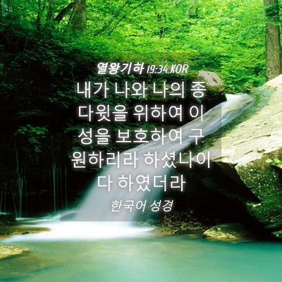 Picture 04 - 열왕기하 19:34 KOR - 내가 나와 나의 종 다윗을 위하여 이 - Bible Verse Picture