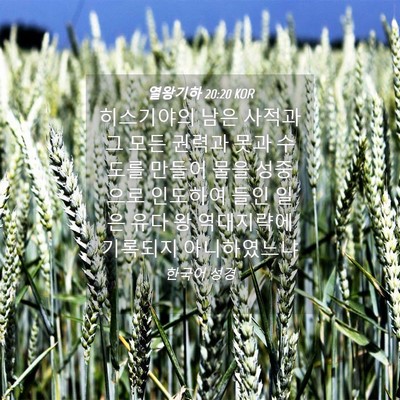 Picture 04 - 열왕기하 20:20 KOR - 히스기야의 남은 사적과 그 모든 - Bible Verse Picture