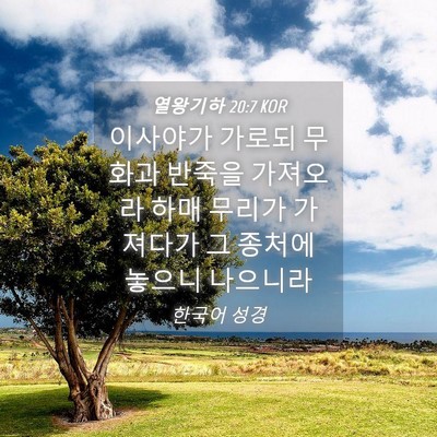 Picture 04 - 열왕기하 20:7 KOR - 이사야가 가로되 무화과 반죽을 - Bible Verse Picture