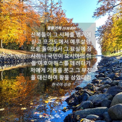 Picture 04 - 열왕기하 23:30 KOR - 신복들이 그 시체를 병거에 싣고 - Bible Verse Picture