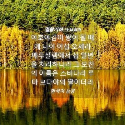 Picture 04 - 열왕기하 23:36 KOR - 여호야김이 왕이 될 때에 나이 이십 - Bible Verse Picture