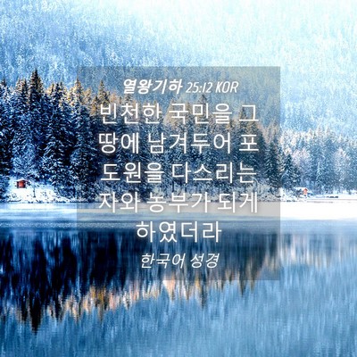 Picture 04 - 열왕기하 25:12 KOR - 빈천한 국민을 그 땅에 남겨두어 - Bible Verse Picture