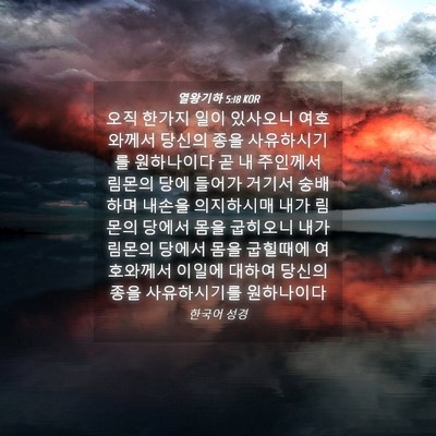 Picture 04 - 열왕기하 5:18 KOR - 오직 한가지 일이 있사오니 - Bible Verse Picture