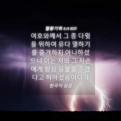 Picture 04 - 열왕기하 8:19 KOR - 여호와께서 그 종 다윗을 위하여 - Bible Verse Picture