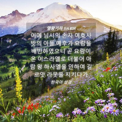 Picture 04 - 열왕기하 9:14 KOR - 이에 님시의 손자 여호사밧의 아들 - Bible Verse Picture