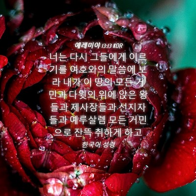Picture 04 - 예레미야 13:13 KOR - 너는 다시 그들에게 이르기를 - Bible Verse Picture