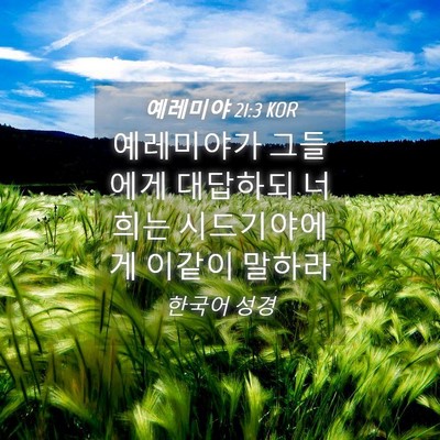 Picture 04 - 예레미야 21:3 KOR - 예레미야가 그들에게 대답하되 - Bible Verse Picture