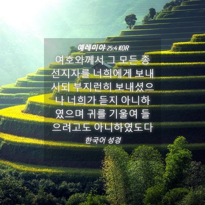 Picture 04 - 예레미야 25:4 KOR - 여호와께서 그 모든 종 선지자를 - Bible Verse Picture