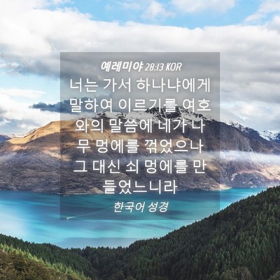 Picture 04 - 예레미야 28:13 KOR - 너는 가서 하나냐에게 말하여 - Bible Verse Picture