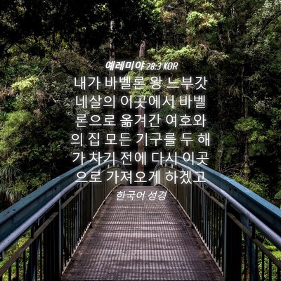 Picture 04 - 예레미야 28:3 KOR - 내가 바벨론 왕 느부갓네살의 - Bible Verse Picture
