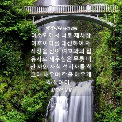 Picture 04 - 예레미야 29:26 KOR - 여호와께서 너로 제사장 여호야다를 - Bible Verse Picture