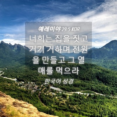 Picture 04 - 예레미야 29:5 KOR - 너희는 집을 짓고 거기 거하며 - Bible Verse Picture