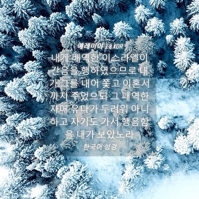 Picture 04 - 예레미야 3:8 KOR - 내게 배역한 이스라엘이 간음을 - Bible Verse Picture