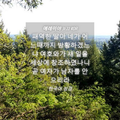 Picture 04 - 예레미야 31:22 KOR - 패역한 딸아 네가 어느때까지 - Bible Verse Picture