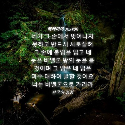Picture 04 - 예레미야 34:3 KOR - 네가 그 손에서 벗어나지 못하고 - Bible Verse Picture