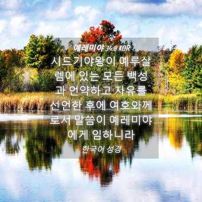Picture 04 - 예레미야 34:8 KOR - 시드기야왕이 예루살렘에 있는 모든 - Bible Verse Picture