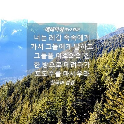 Picture 04 - 예레미야 35:2 KOR - 너는 레갑 족속에게 가서 그들에게 - Bible Verse Picture
