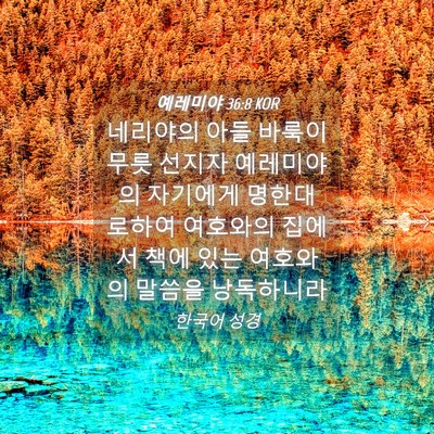 Picture 04 - 예레미야 36:8 KOR - 네리야의 아들 바룩이 무릇 선지자 - Bible Verse Picture