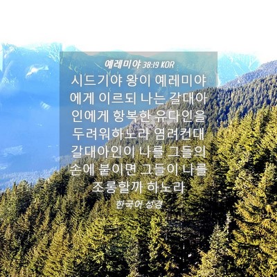 Picture 04 - 예레미야 38:19 KOR - 시드기야 왕이 예레미야에게 이르되 - Bible Verse Picture