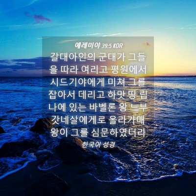 Picture 04 - 예레미야 39:5 KOR - 갈대아인의 군대가 그들을 따라 - Bible Verse Picture