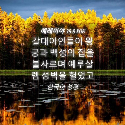 Picture 04 - 예레미야 39:8 KOR - 갈대아인들이 왕궁과 백성의 집을 - Bible Verse Picture
