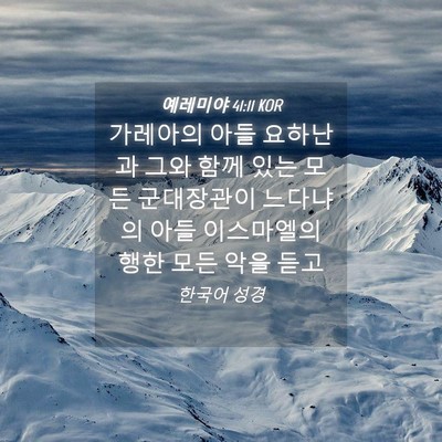 Picture 04 - 예레미야 41:11 KOR - 가레아의 아들 요하난과 그와 함께 - Bible Verse Picture