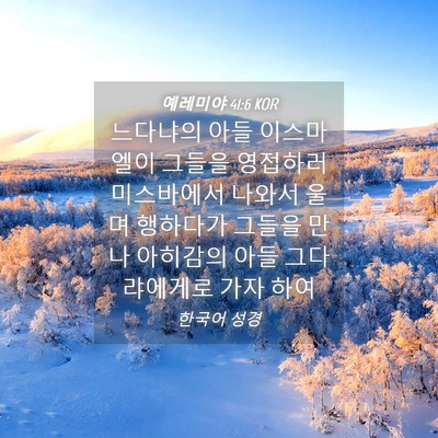 Picture 04 - 예레미야 41:6 KOR - 느다냐의 아들 이스마엘이 그들을 - Bible Verse Picture