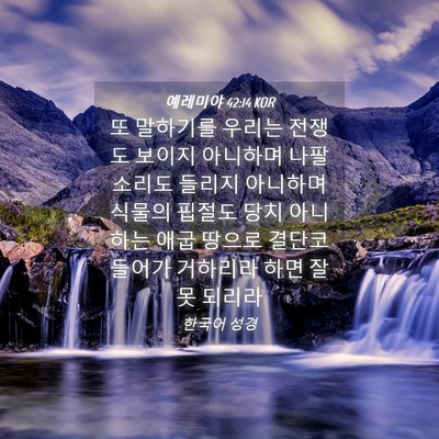 Picture 04 - 예레미야 42:14 KOR - 또 말하기를 우리는 전쟁도 보이지 - Bible Verse Picture