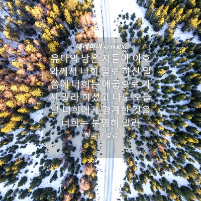 Picture 04 - 예레미야 42:19 KOR - 유다의 남은 자들아 여호와께서 너희 - Bible Verse Picture