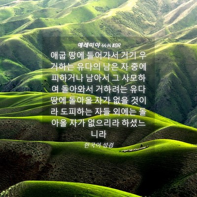 Picture 04 - 예레미야 44:14 KOR - 애굽 땅에 들어가서 거기 우거하는 - Bible Verse Picture