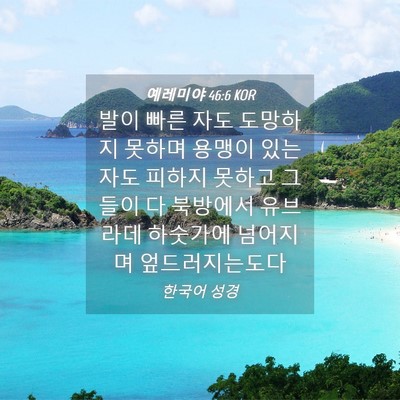 Picture 04 - 예레미야 46:6 KOR - 발이 빠른 자도 도망하지 못하며 - Bible Verse Picture