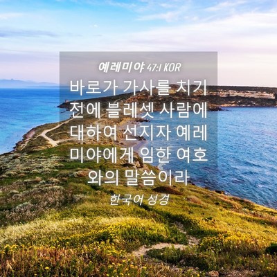 Picture 04 - 예레미야 47:1 KOR - 바로가 가사를 치기 전에 블레셋 - Bible Verse Picture