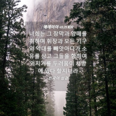 Picture 04 - 예레미야 49:29 KOR - 너희는 그 장막과 양떼를 취하며 - Bible Verse Picture