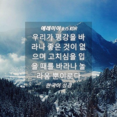 Picture 04 - 예레미야 8:15 KOR - 우리가 평강을 바라나 좋은 것이 - Bible Verse Picture