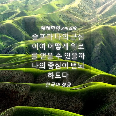 Picture 04 - 예레미야 8:18 KOR - 슬프다 나의 근심이여 어떻게 위로를 - Bible Verse Picture