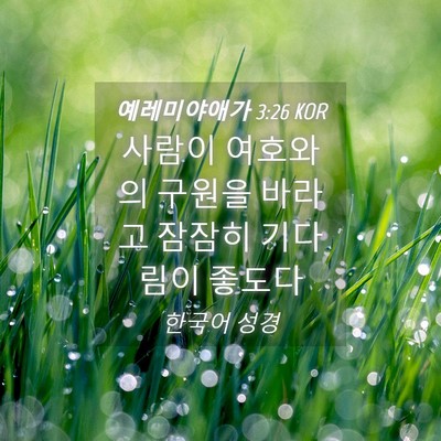 Picture 04 - 예레미야애가 3:26 KOR - 사람이 여호와의 구원을 바라고 - Bible Verse Picture