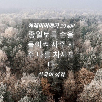 Picture 04 - 예레미야애가 3:3 KOR - 종일토록 손을 돌이켜 자주 자주 - Bible Verse Picture