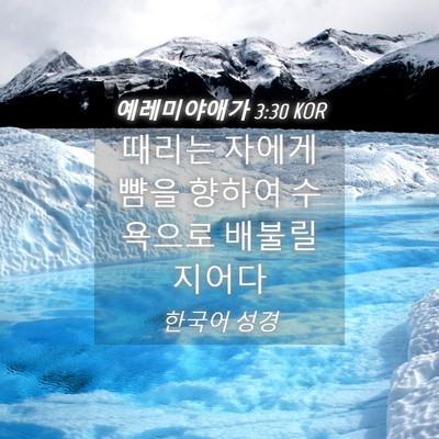Picture 04 - 예레미야애가 3:30 KOR - 때리는 자에게 뺨을 향하여 수욕으로 - Bible Verse Picture