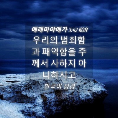 Picture 04 - 예레미야애가 3:42 KOR - 우리의 범죄함과 패역함을 주께서 - Bible Verse Picture