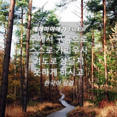 Picture 04 - 예레미야애가 3:44 KOR - 주께서 구름으로 스스로 가리우사 - Bible Verse Picture