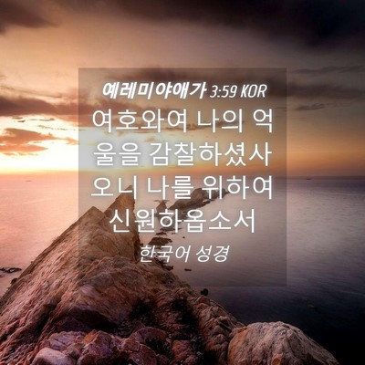 Picture 04 - 예레미야애가 3:59 KOR - 여호와여 나의 억울을 - Bible Verse Picture