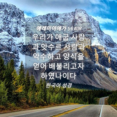 Picture 04 - 예레미야애가 5:6 KOR - 우리가 애굽 사람과 앗수르 사람과 - Bible Verse Picture