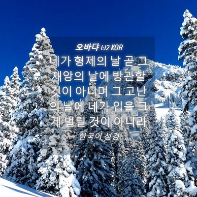 Picture 04 - 오바댜 1:12 KOR - 네가 형제의 날 곧 그 재앙의 날에 - Bible Verse Picture